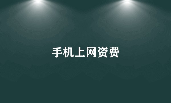 手机上网资费