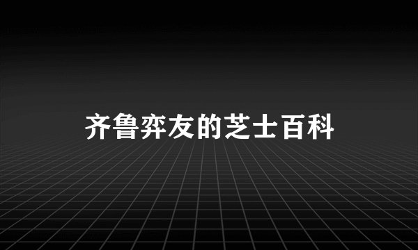 齐鲁弈友的芝士百科