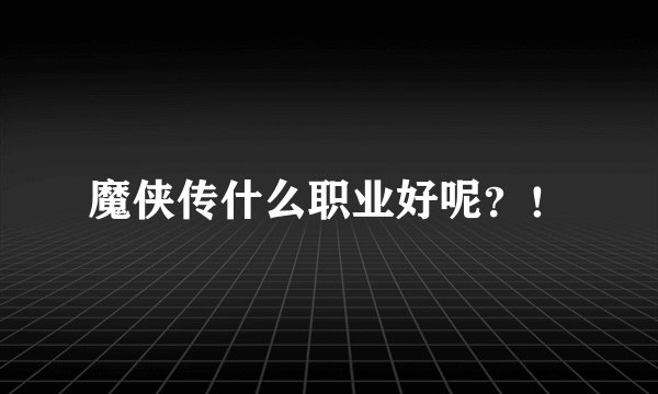 魔侠传什么职业好呢？！