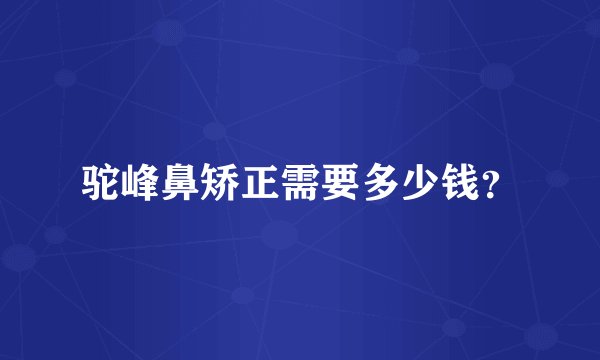 驼峰鼻矫正需要多少钱？