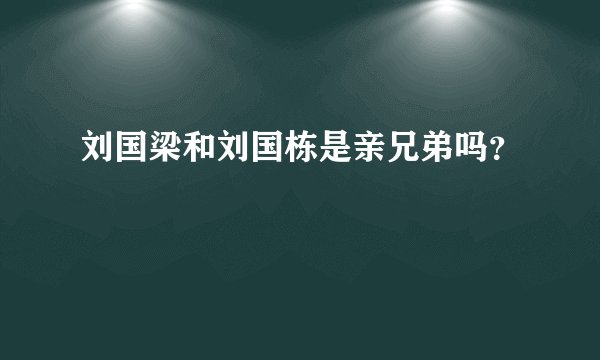 刘国梁和刘国栋是亲兄弟吗？