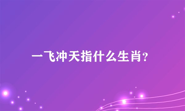 一飞冲天指什么生肖？