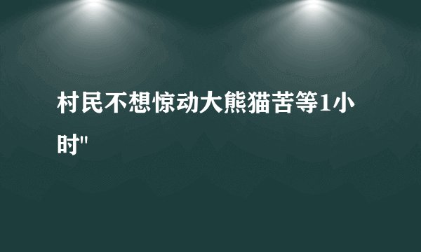 村民不想惊动大熊猫苦等1小时