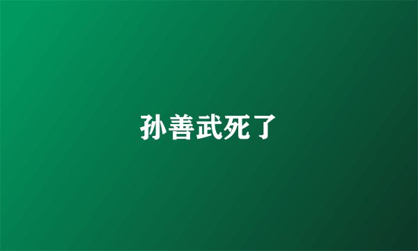 孙善武死了