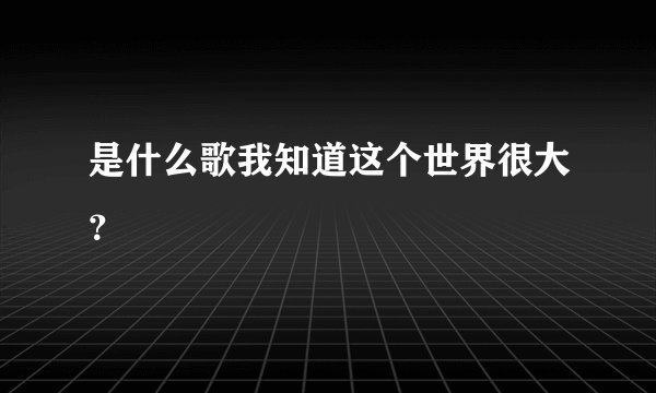 是什么歌我知道这个世界很大?