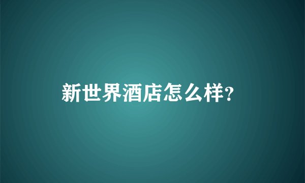 新世界酒店怎么样？