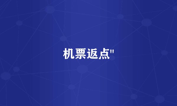 机票返点
