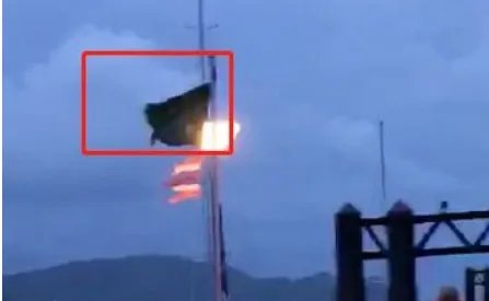 泰方如何回应事发日码头挂绿旗的质疑?