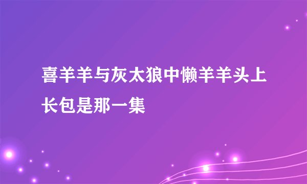 喜羊羊与灰太狼中懒羊羊头上长包是那一集