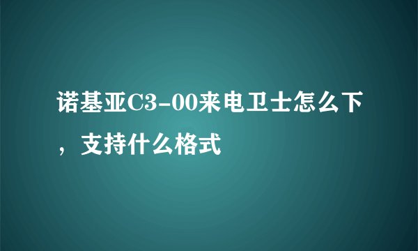 诺基亚C3-00来电卫士怎么下，支持什么格式
