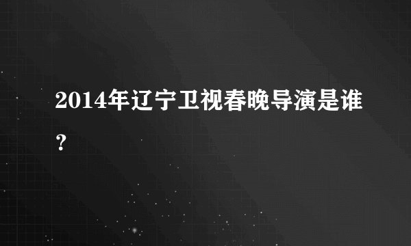 2014年辽宁卫视春晚导演是谁？