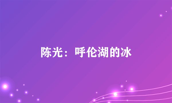 陈光：呼伦湖的冰