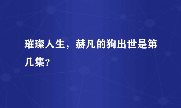 璀璨人生，赫凡的狗出世是第几集？