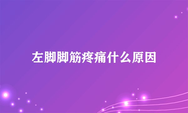 左脚脚筋疼痛什么原因