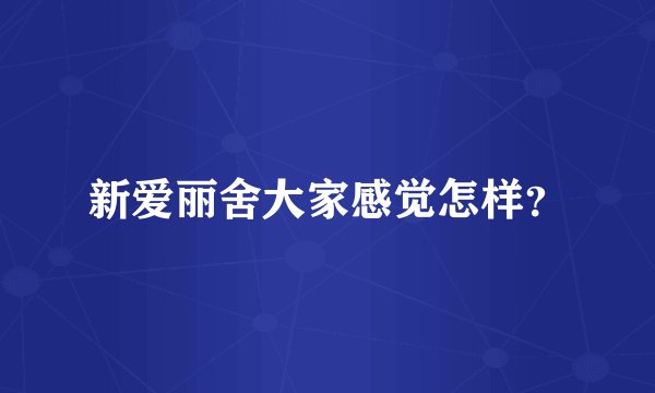 新爱丽舍大家感觉怎样？