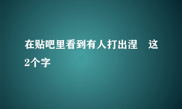 在贴吧里看到有人打出涅槃这2个字