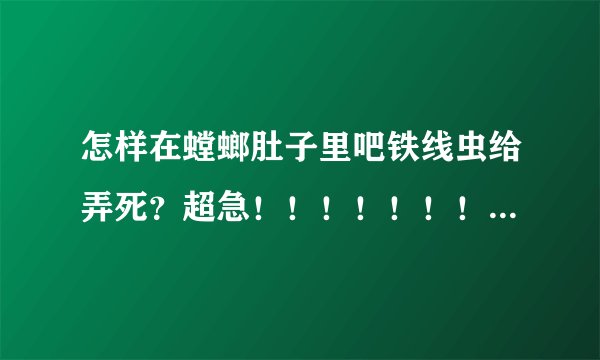 怎样在螳螂肚子里吧铁线虫给弄死?超急!!!!!!!!!!!!!!!!!!!!!!!!!!