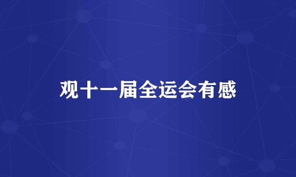 观十一届全运会有感