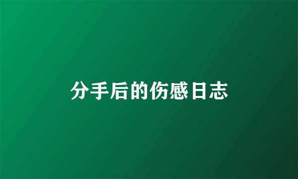 分手后的伤感日志