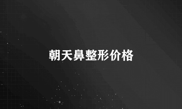 朝天鼻整形价格