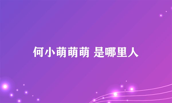 何小萌萌萌 是哪里人