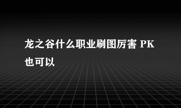 龙之谷什么职业刷图厉害 PK也可以