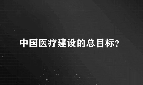 中国医疗建设的总目标？