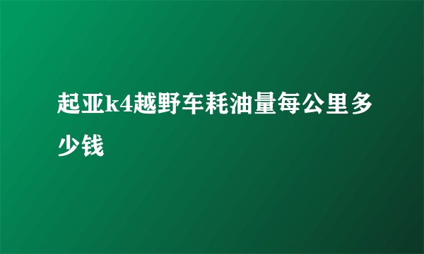 起亚k4越野车耗油量每公里多少钱