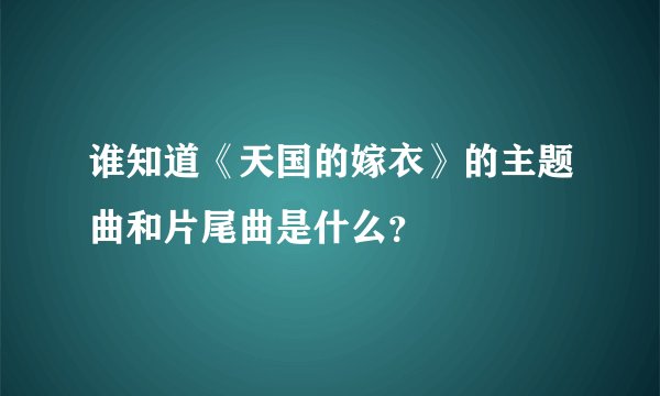 谁知道《天国的嫁衣》的主题曲和片尾曲是什么？