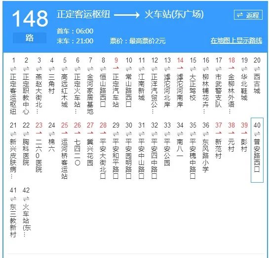 石家庄148路经过那些站