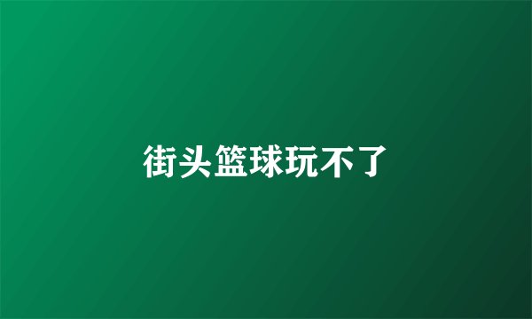 街头篮球玩不了