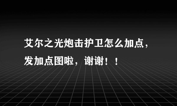 艾尔之光炮击护卫怎么加点，发加点图啦，谢谢！！