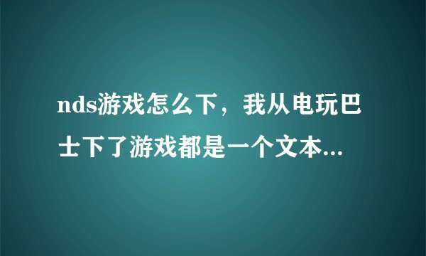 nds游戏怎么下，我从电玩巴士下了游戏都是一个文本文档和一个NDS文件，怎么弄到nds上？
