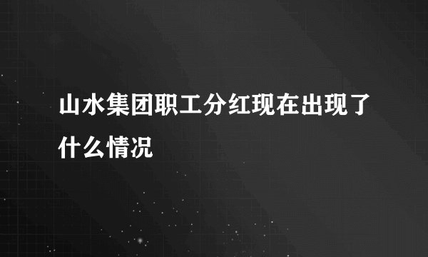 山水集团职工分红现在出现了什么情况