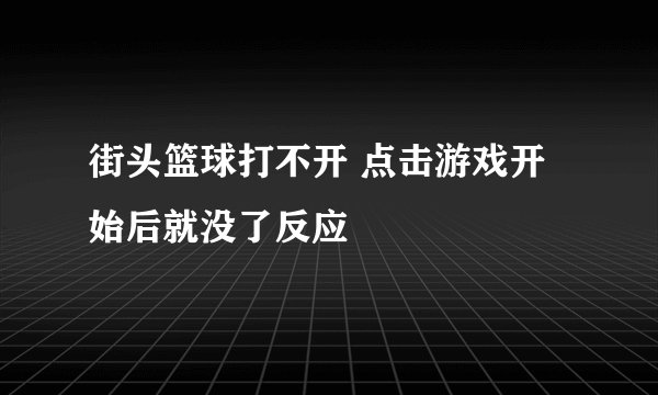 街头篮球打不开 点击游戏开始后就没了反应