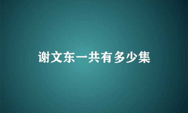谢文东一共有多少集