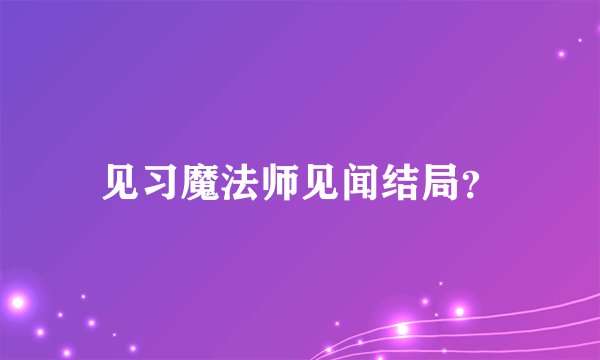 见习魔法师见闻结局？