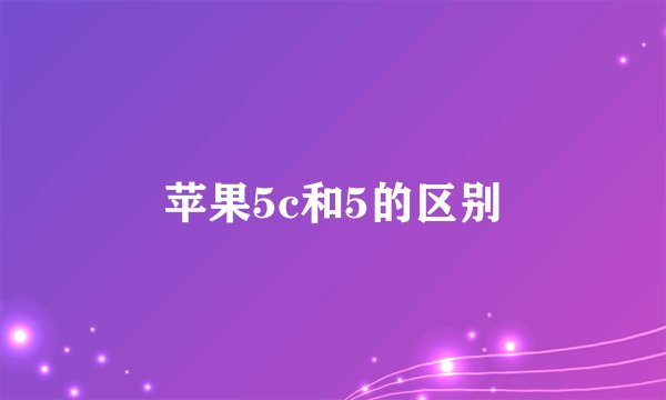 苹果5c和5的区别