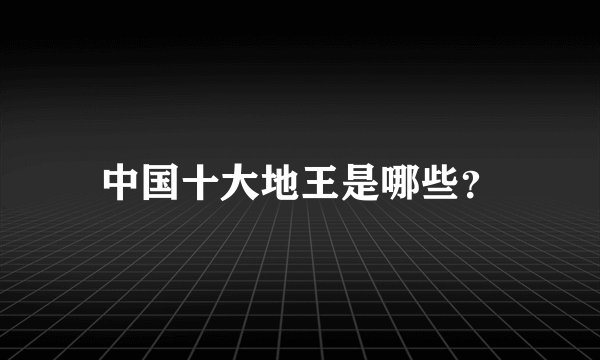 中国十大地王是哪些？