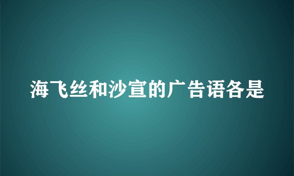 海飞丝和沙宣的广告语各是