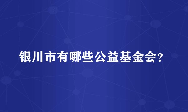 银川市有哪些公益基金会？