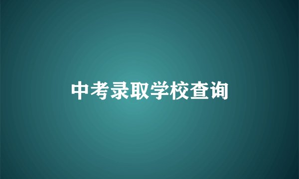 中考录取学校查询