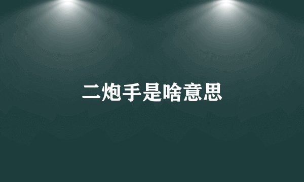 二炮手是啥意思
