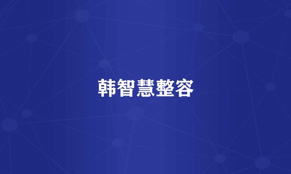 韩智慧整容