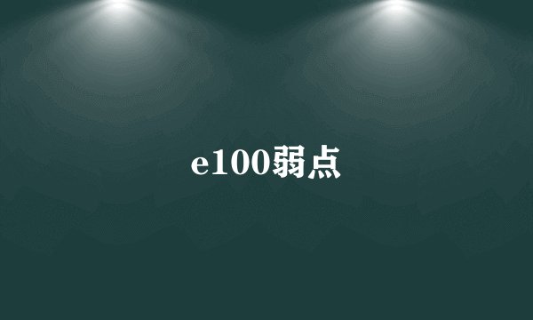 e100弱点