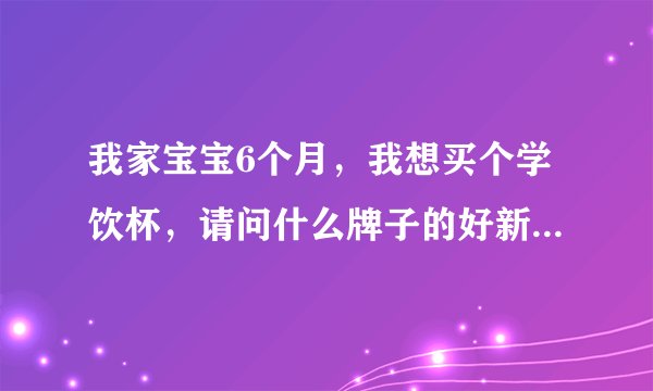 我家宝宝6个月，我想买个学饮杯，请问什么牌子的好新安...