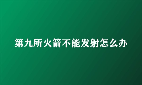 第九所火箭不能发射怎么办