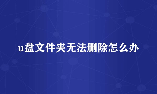 u盘文件夹无法删除怎么办