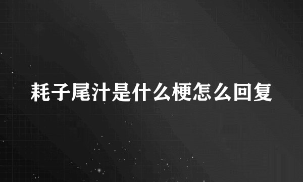 耗子尾汁是什么梗怎么回复