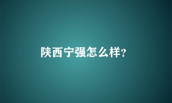 陕西宁强怎么样?